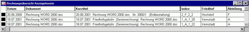 Rechnungsübersicht
