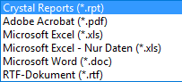 Bericht exportieren (Dateiformate) Bericht exportieren (Dateiformate)