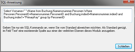 Flurstücke beschriften - SQL-Anweisung