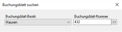 Dialog: Buchungsblatt suchen