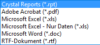 Bericht exportieren (Dateiformate)