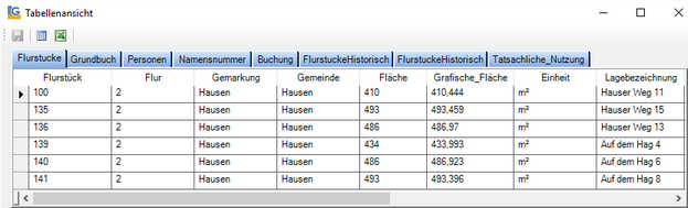 Tabellenansicht / Tabelle anzeigen