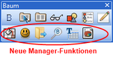 Managerfunktion in Werkzeugleiste mit Icon Managerfunktion in Werkzeugleiste mit Icon